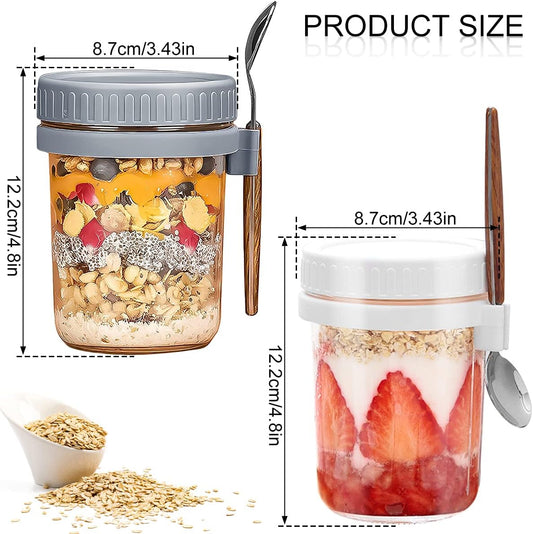 Dimensions of the overnight oats glass jar