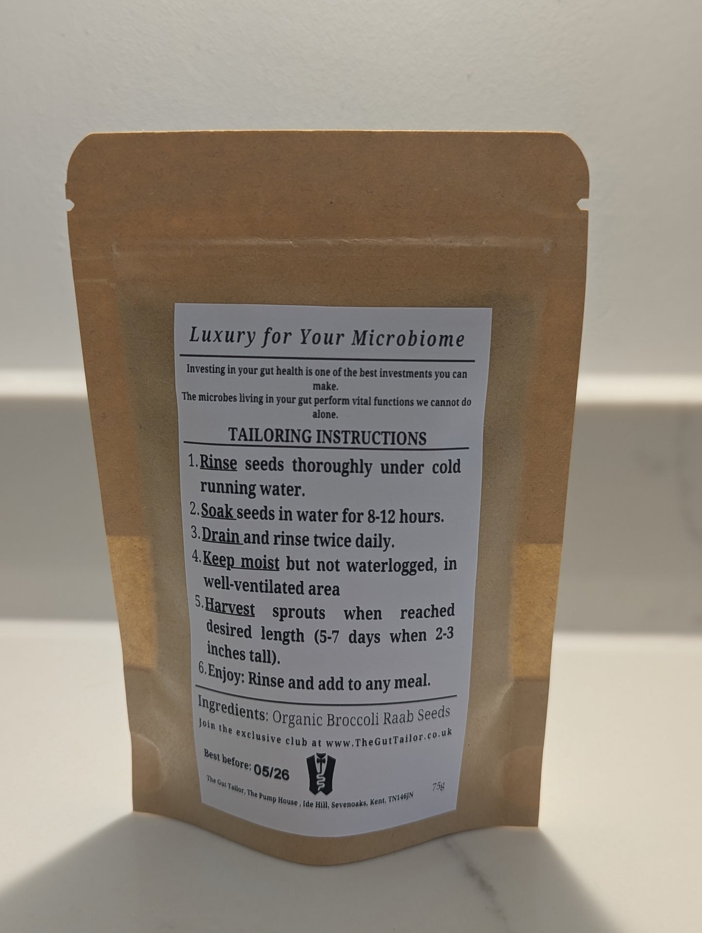 back of pack information for sprouting broccoli seeds