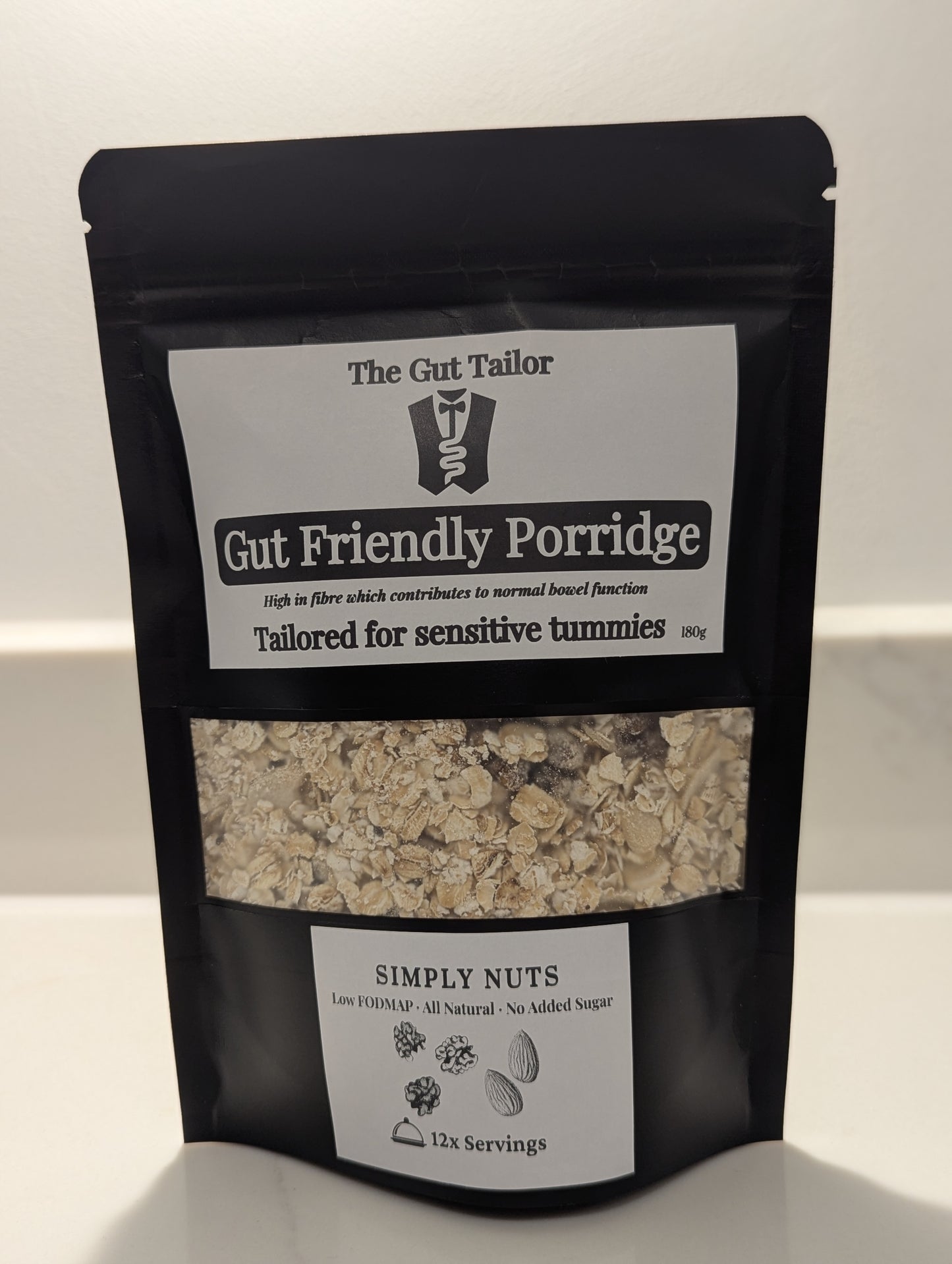 Package of Gut Friendly Porridge by The Gut Tailor on a white background