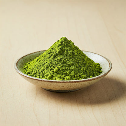 A bowl of matcha green tea powder