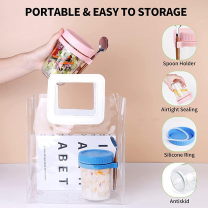 Infographic about the overnight oats glass container