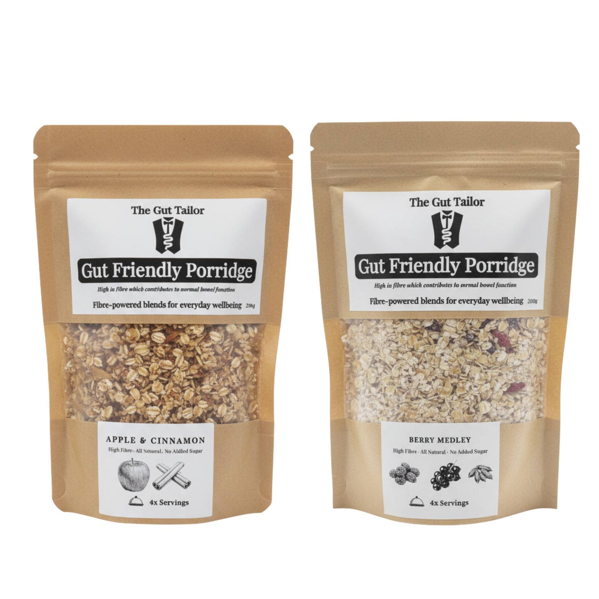 Taster Pack of Gut Friendly High Fibre Porridge Breakfast from The Gut Tailor 