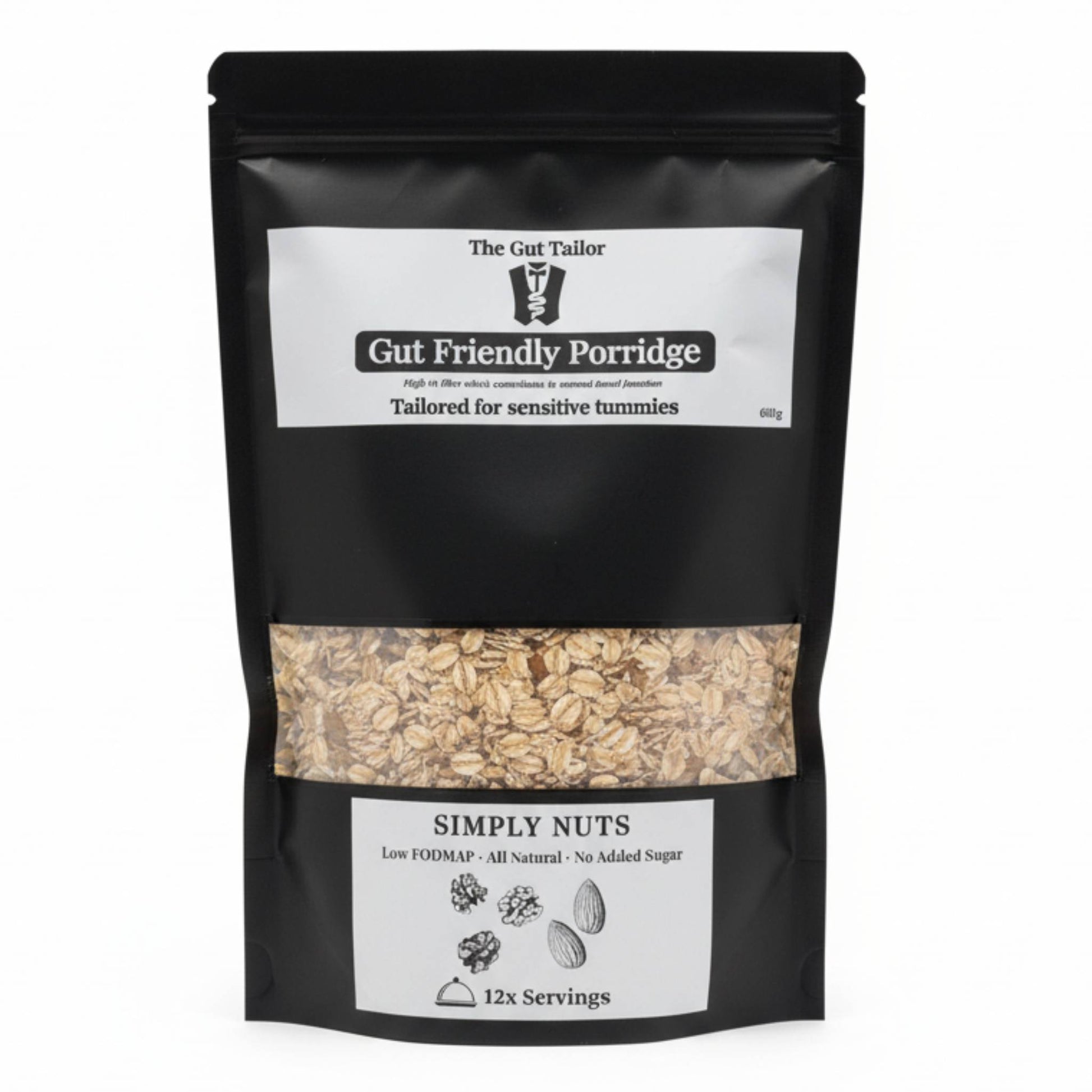Simply Nuts Gut Friendly Porridge for Sensitive Tummies IBS-Friendly Fibre The Gut Tailor