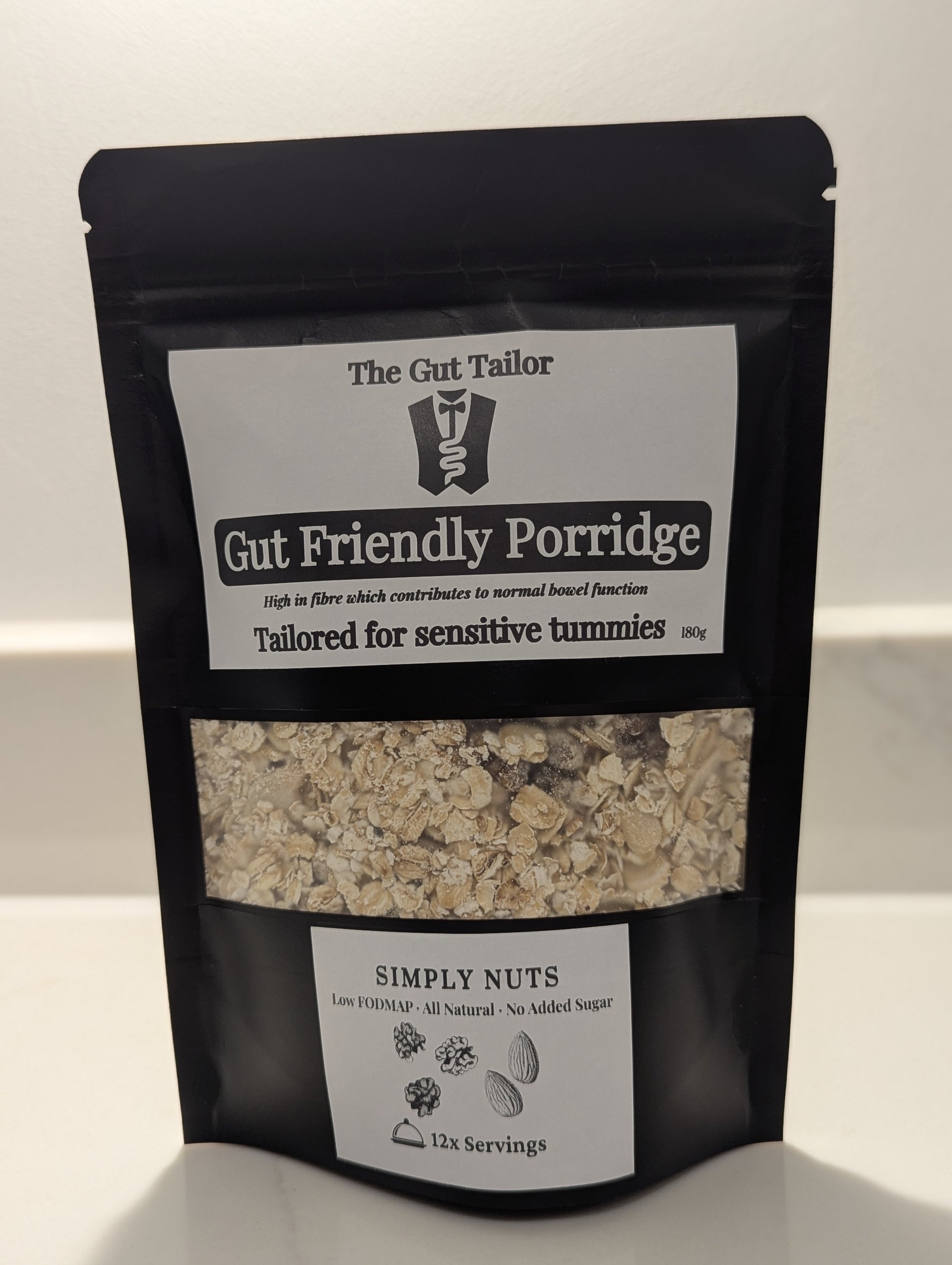 Package of Gut Friendly Porridge by The Gut Tailor on a white background