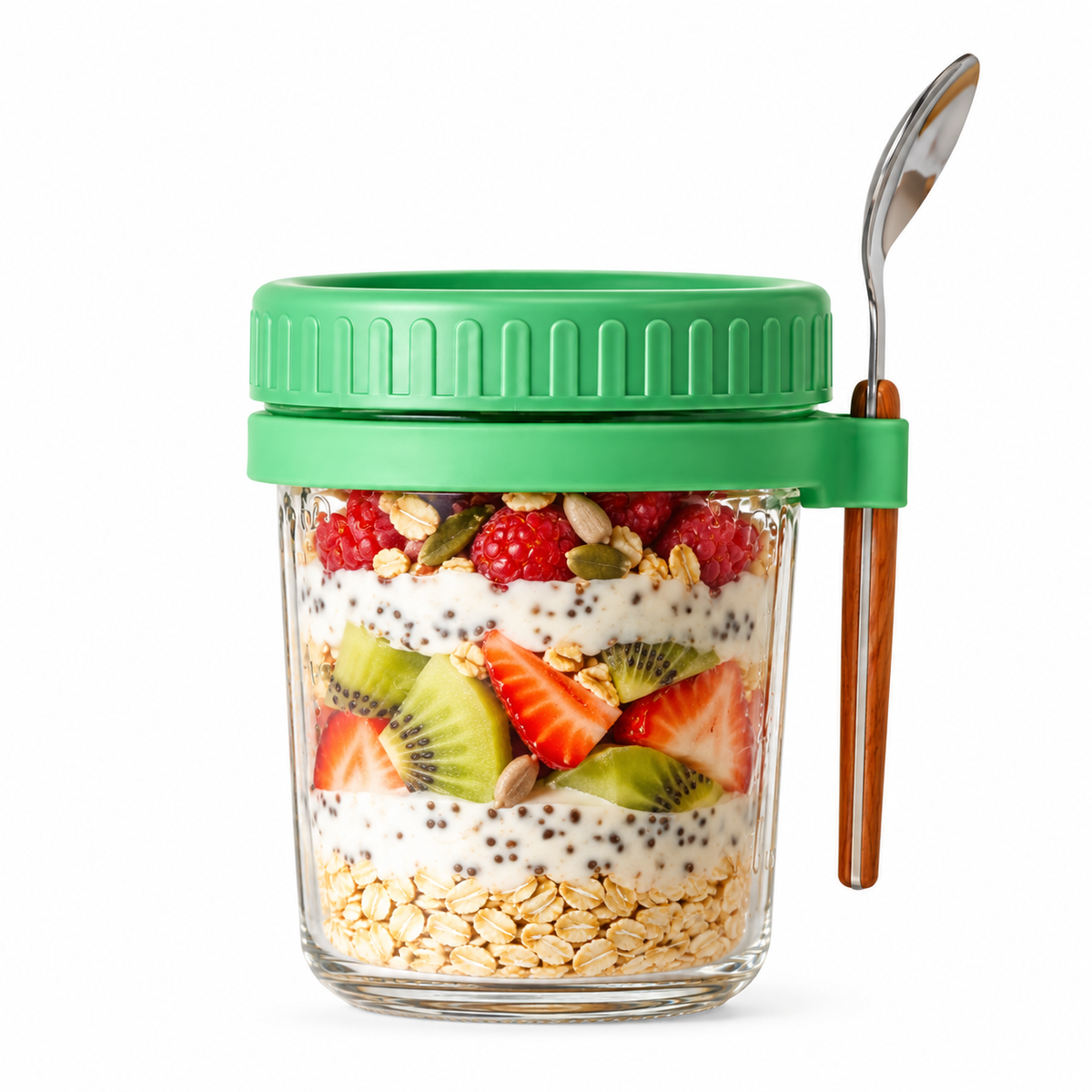 Overnight Oats Container – Leak-Proof Porridge Jar & Spoon Included