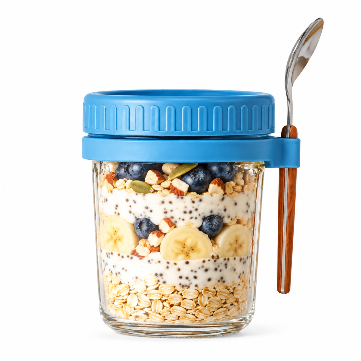 Overnight Oats Container – Leak-Proof Porridge Jar & Spoon Included